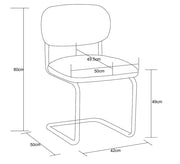 ARC CHAIR WITH CHROME LEGS AND ICED BROEN FABRIC UPHOLSTERY.