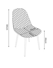 SCANDINAVAIN ALVEOLE CHAIR WITH SILVER LEGS AND BLACK VELVET UPHOLSTERY.