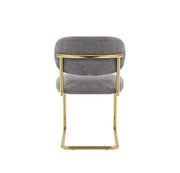 ARC CHAIR WITH SILVER LEGS AND ANTHRACITE MARBELLA FABRIC UPHOLSTERY.