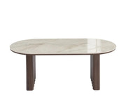 ROME COFFEE TABLE WITH WALNUT EFFECT LEGS AND GREY SHAKESPEARE CERAMIC TOP. MEASUREMENT 120X60X45CM