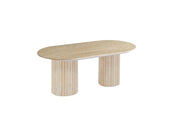 KEYSHA COFFEE TABLE WITH A TRAVERTINE EFFECT BASE AND A GLOSSY TRAVERTINE CERAMIC TOP. MEASURING 120X60X45CM