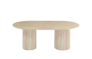 KEYSHA COFFEE TABLE WITH A TRAVERTINE EFFECT BASE AND A MATTE TRAVERTINE CERAMIC TOP. MEASUREMENT 120X60X45CM