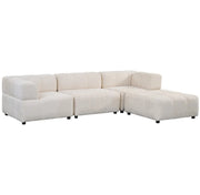 A LARGE BEIGE SECTIONAL SOFA WITH ROUNDED ARMS. MEASUREMENT 280X186CM