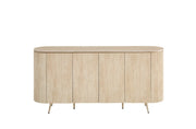 A STONEA SIDEBOARD WITH MATTE BEIGE FINISH AND EFFECT CERAMIC TOP WITH 4 DOORS . MEASUREMENT 180X40X85CM