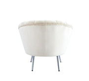 A NYMPHEA ARMVHAIR IN BEIGE VELEVT WITH SILVER FEETS.MEASUREMENT 87X60X77CM