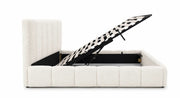 A BED IN DOUDOU FABRIC WITH SOMMIER AND ELEGANT LOOK. MEASUREMENT 160X200CM