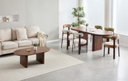 A MODREN EXTENSIBLE DINING TABLE IN DARK WALNUT  . MEASUREMENT 180/200X90X75CM