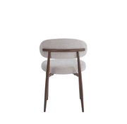 LUCILE ICED BROWN  CREMONA FABRIC CHAIR WITH WALNUT EFFECT LEGS.