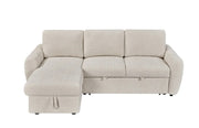 A CUBA LEFT SIDED CORNER SOFA COMBINES CONTEMPORARY STYLE WITH COMFORT. WITH UPHOLSTERED IN SOFT CREMO FABRIC IN BEIGE FINISH. MEASUREMENT 238X160CM