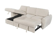 A CUBA LEFT SIDED CORNER SOFA COMBINES CONTEMPORARY STYLE WITH COMFORT. WITH UPHOLSTERED IN SOFT CREMO FABRIC IN BEIGE FINISH. MEASUREMENT 238X160CM